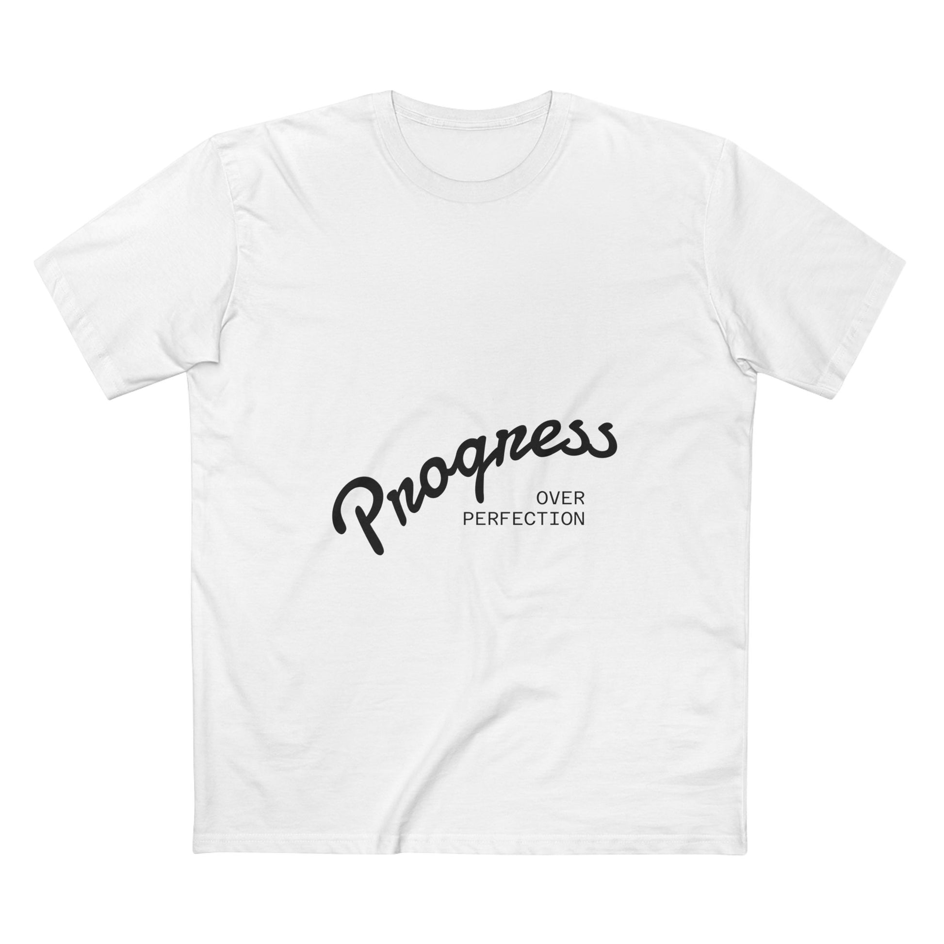 Progress Over Perfection Adult Staple Tee, Motivational T-Shirt, Casual Wear, Gift for Graduates, Self-Care Shirt, Inspirational Attire