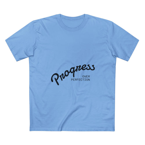 Progress Over Perfection Adult Staple Tee, Motivational T-Shirt, Casual Wear, Gift for Graduates, Self-Care Shirt, Inspirational Attire