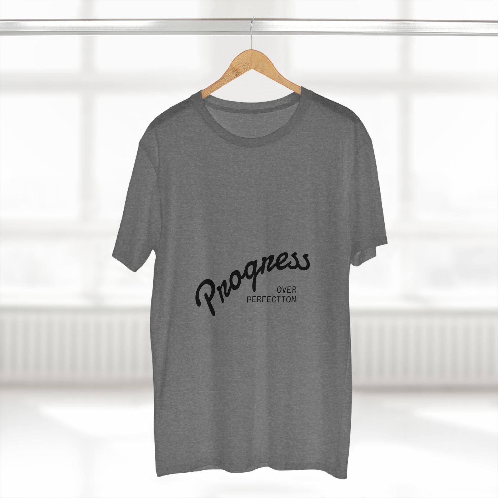 Progress Over Perfection Adult Staple Tee, Motivational T-Shirt, Casual Wear, Gift for Graduates, Self-Care Shirt, Inspirational Attire