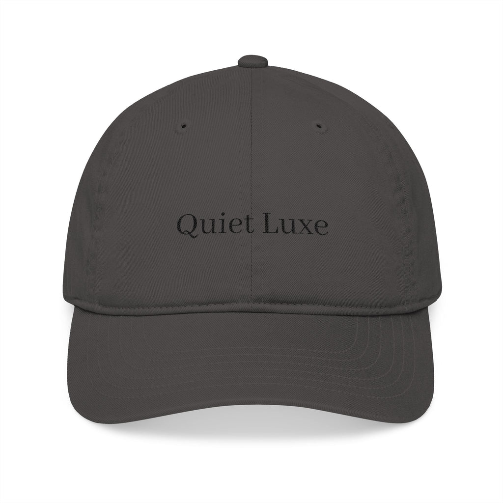 Chic Organic Baseball Cap with Embroidered 'Quiet Luxe'
