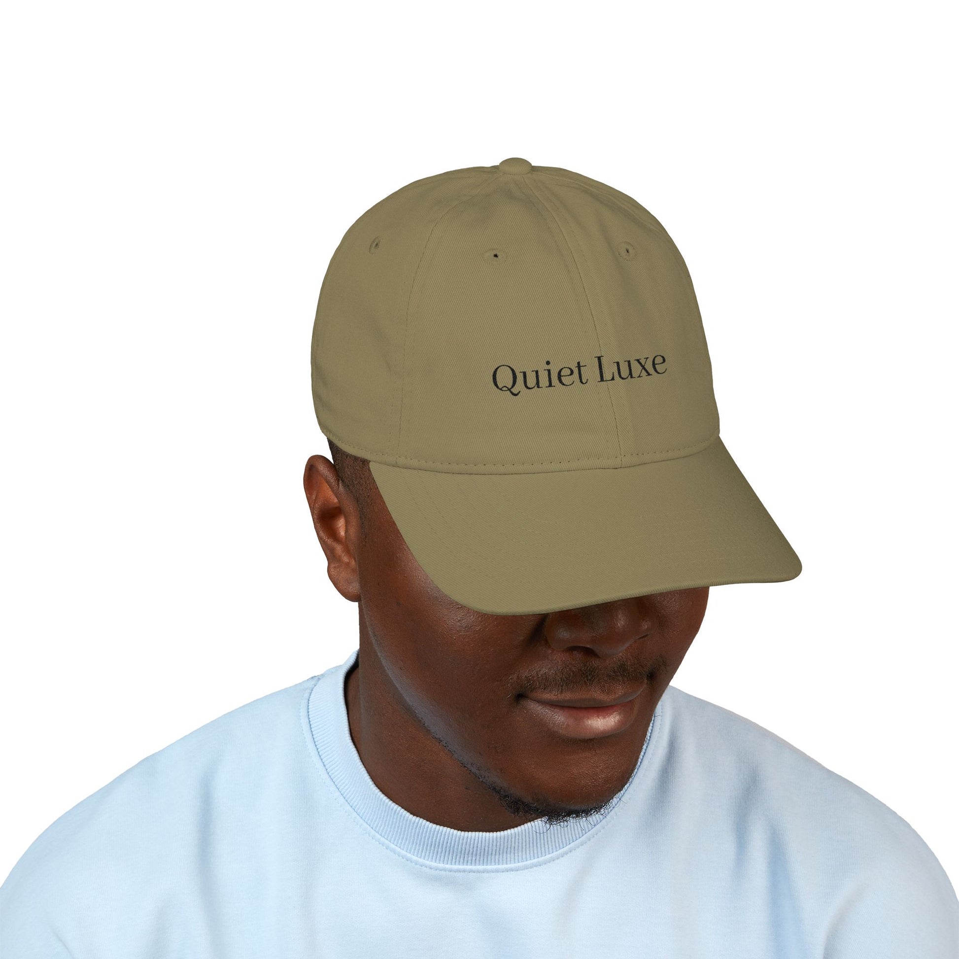 Chic Organic Baseball Cap with Embroidered 'Quiet Luxe'