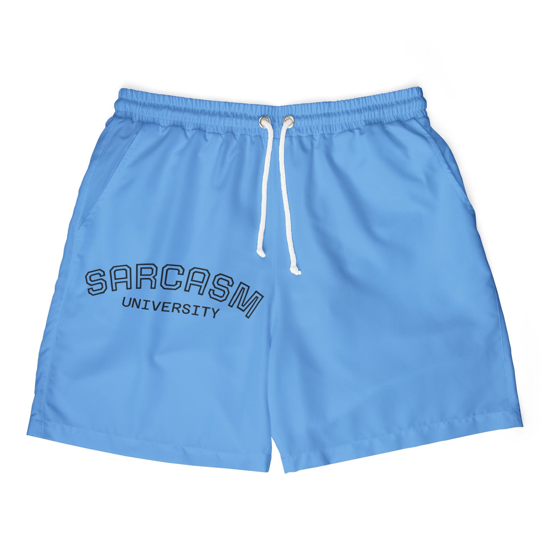 Sarcastic Swim Shorts | Unisex Casual Beachwear | Funny Summer Shorts | Sarcasm University Design | Perfect for Pool Parties
