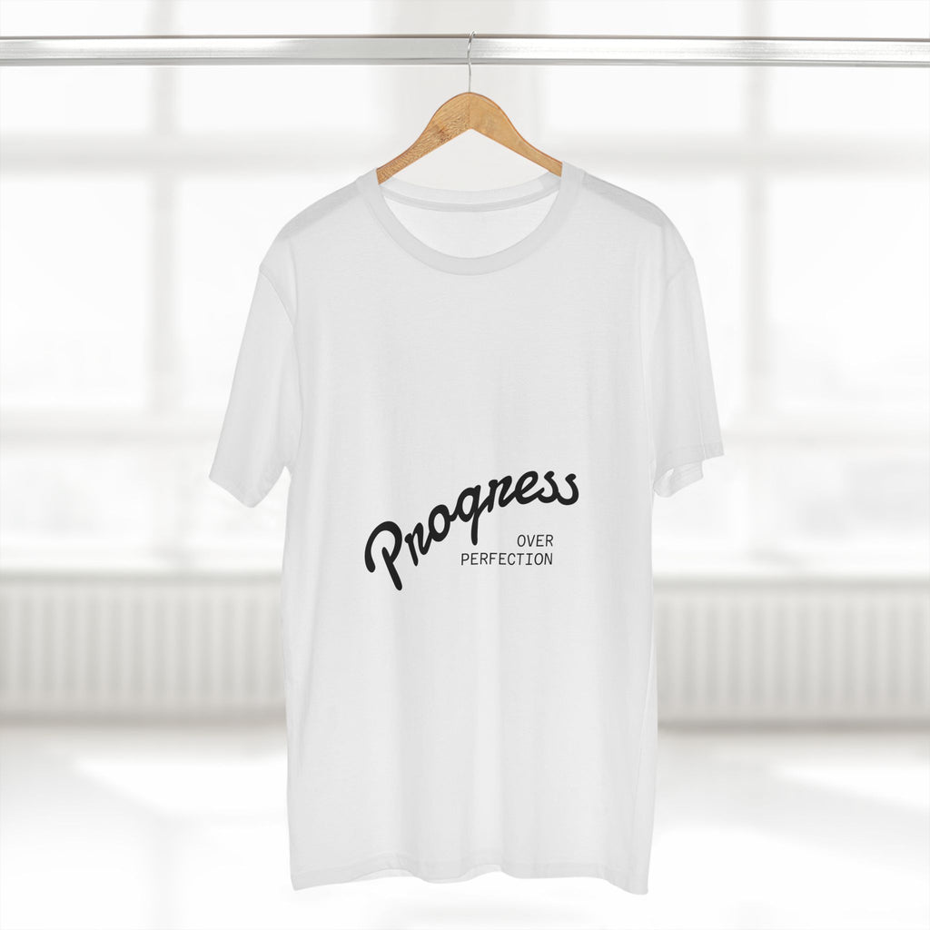 Progress Over Perfection Adult Staple Tee, Motivational T-Shirt, Casual Wear, Gift for Graduates, Self-Care Shirt, Inspirational Attire