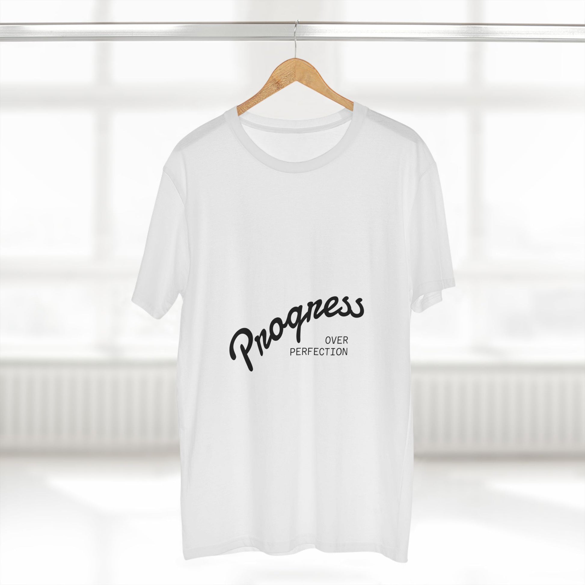 Progress Over Perfection Adult Staple Tee, Motivational T-Shirt, Casual Wear, Gift for Graduates, Self-Care Shirt, Inspirational Attire