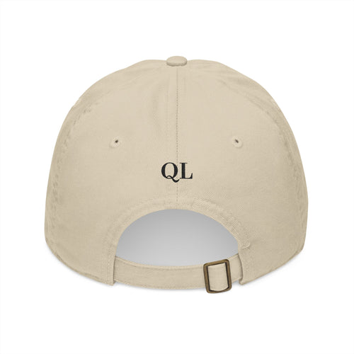 Chic Organic Baseball Cap with Embroidered 'Quiet Luxe'